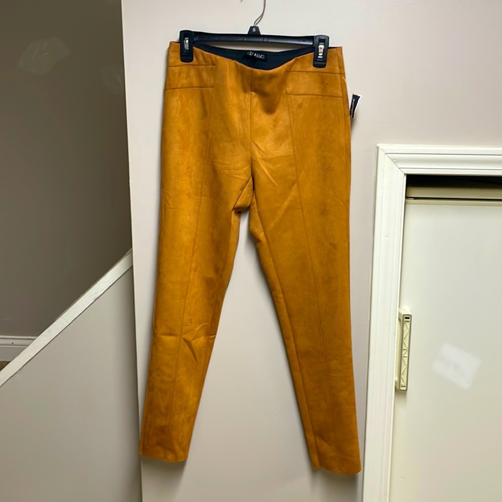 Faux suede stretch pants